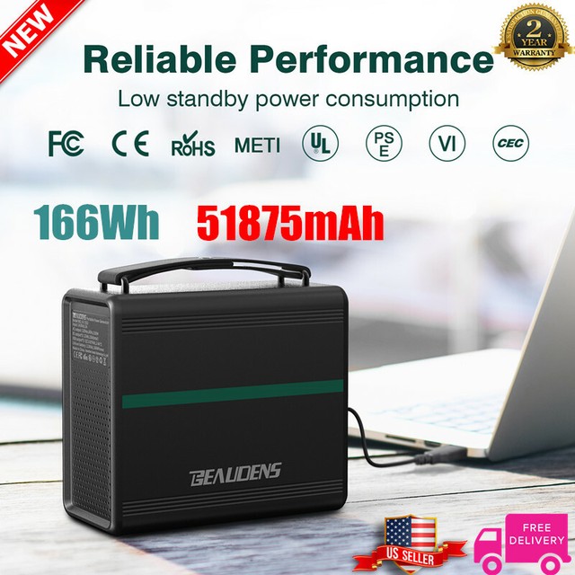 Portable Solar Generator Power Station Bank Car Charger Ac Dc Usb