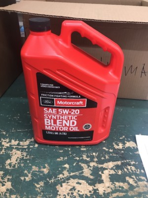 Genuine Ford Fluid XO-5W20-5QSP SAE 5W-20 Premium Synthetic Blend Motor Oil -...