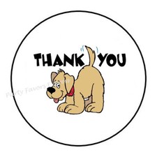 THANK YOU DOG ENVELOPE SEALS LABELS STICKERS PARTY FAVORS