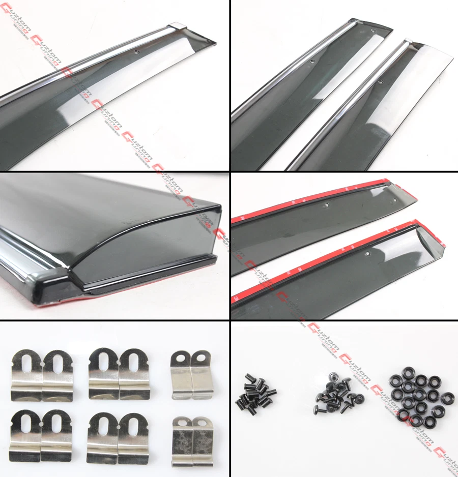 PARA HONDA CRV CR-V 2007-11 CLIP-ON VENTANA TINTADA HUMO VISERA VENTILACIÓN CON MOLDURA CROMADA Foto 3 de 4