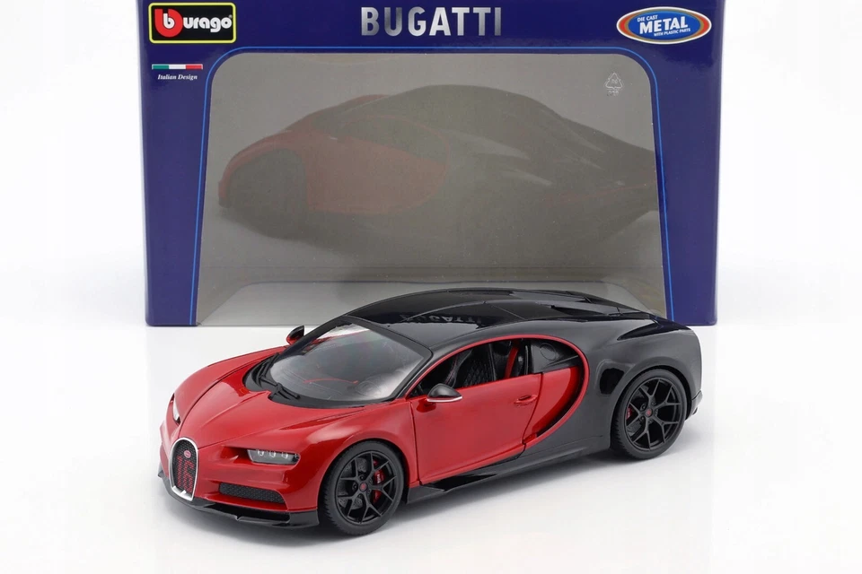 BUGATTI CHIRON SPORT Scala 1:18 Modellino Auto Metallo Bburago Collezione - Immagine 2 di 4