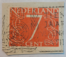 Netherlands Postage ~ Seagull ~ Red 7½¢ Stamp ~ Cancelled/Posted ~ c.1941 ~ 06