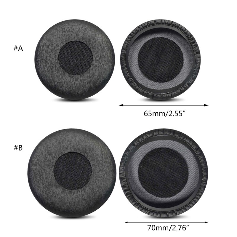 1 Paire De Coussinets De Rechange Pour Casque Evolve 75, 65, 30, 40, Etc. - En Cuir Protéiné Et éponge - Noir, Environ 6 Cm - 5