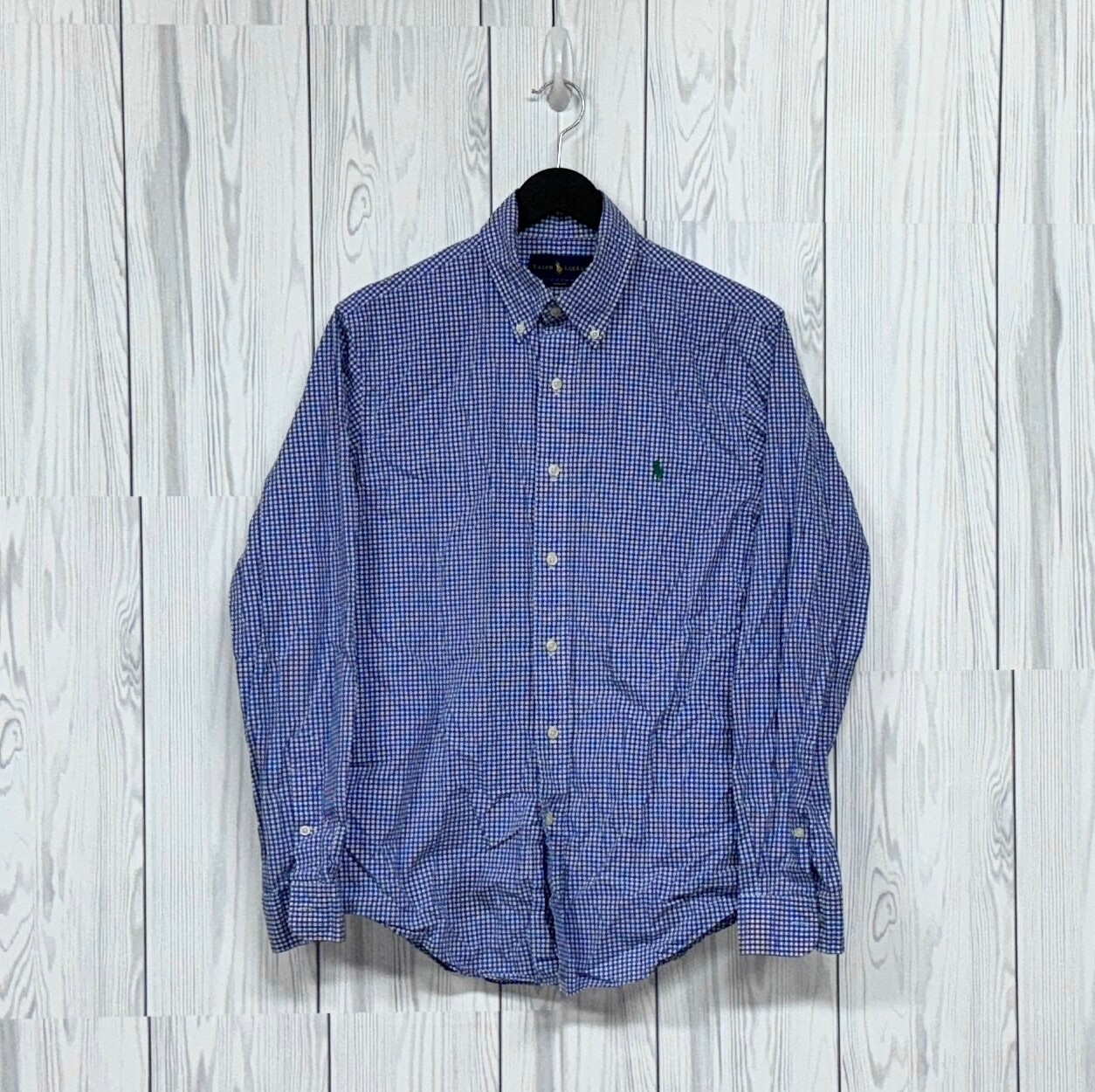 Polo Ralph Lauren shirt mens size medium button down long sleeve blue gingham