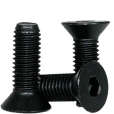M4-0.70 x 8 mm Flat Socket Cap Screw, Class 12.9, Black Oxide, FT, UNC, 25PK