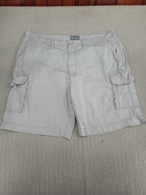 Izod Cargo Shorts Mens 42 x 10 Inseam Beige Golf Beach Outdoor Hiking