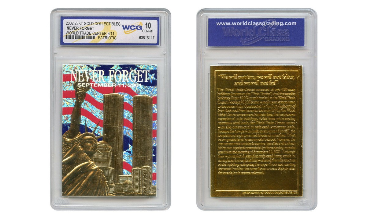 Patriotic World Trade Center 9/11 * Original * 23K Gold Card