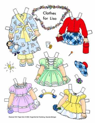 Paper Doll Coloring Book "My Own Dolls to Color & Dress" 1952 Restored book #535 - Picture 2 of 6