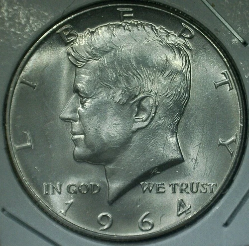 1964-D Kennedy Half Dollar - Type 1, 90% Silver - MS GEM BU - GORGIOUS! - #1