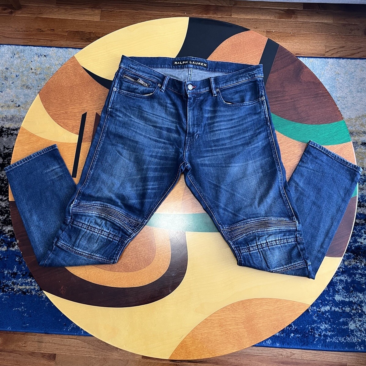 RALPH LAUREN BLACK LABEL Biker denim designer Pants Jeans sz36/32