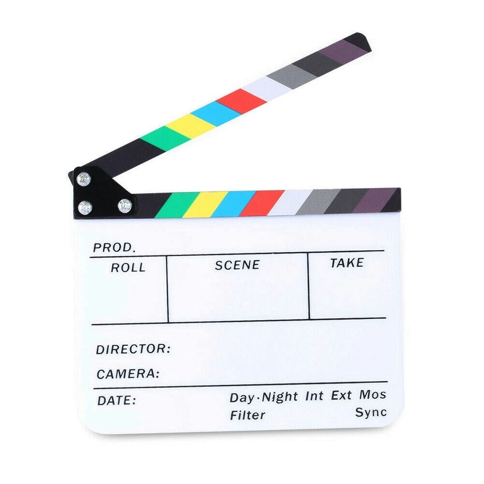 Director's Film Clapboard 11.8x9.8"/30x25cm Acrylic Movie Video Clapper Board - Image 2 of 4