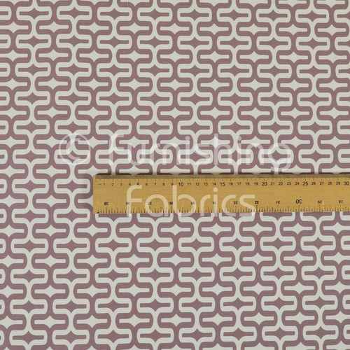 Repeated Medallion Geometric Pattern Purple Velour Faux Velvet Upholstery Fabric - Picture 5 of 5