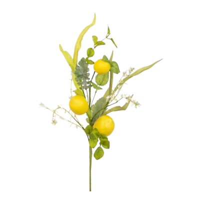 Zitronen und grünes Laub große realistische Kunstpflanze Zitronenstiel 46 cm