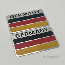 2pcs Aluminum Germany Flag Emblem Sticker Car Body Motorcycle Tank Badge Decal