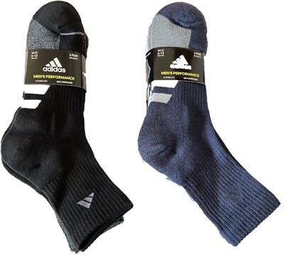 PAIRS Adidas Men's Performance High Quarter Socks AEROREADY COMPRESSION  6/12