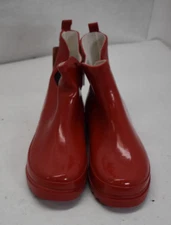 Norty Rubber Red Low Ankle Rain Boots Slip On Ankle Boots Womens Size 7