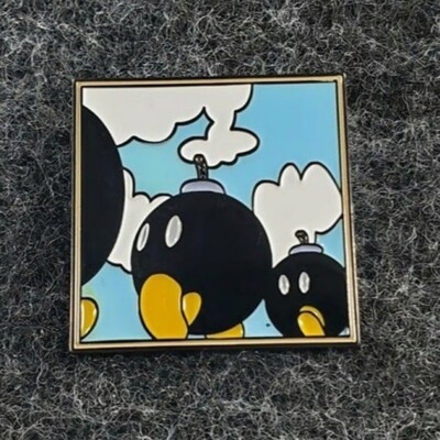 Nintendo Super Mario 64 Bob-omb Battlefield Painting Enamel Pin Badge N64 Bomb 