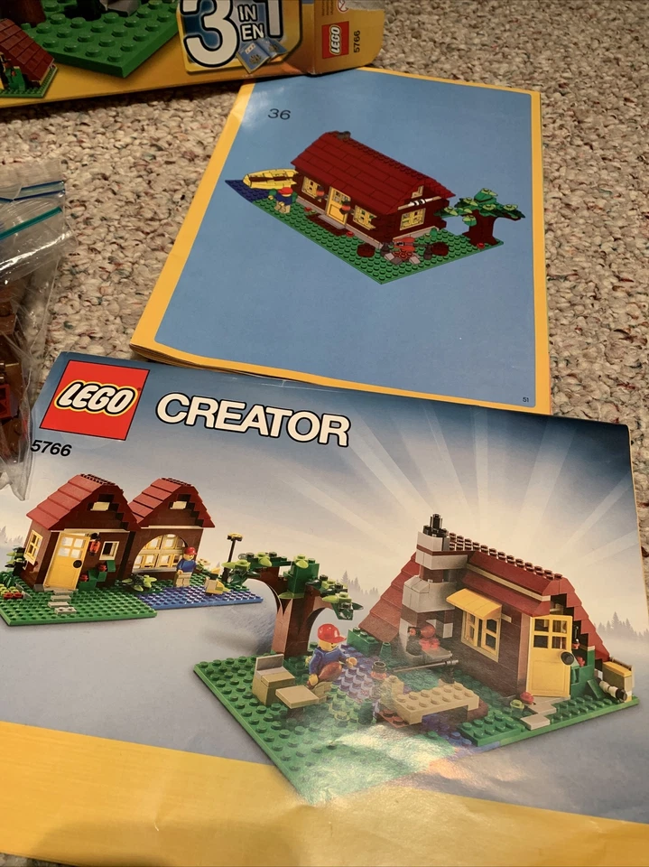 LEGO Creator 3-in-1 Log Cabin (5766) In Box Incomplete Partial Parts - Image 2 of 3