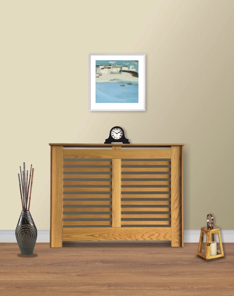 Radiator Cover Oak MDF Mini W780mxD200xH818mm Manhattan Style - Image 2 of 2