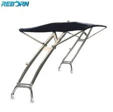 Reborn LaunchX Wakeboard Tower Polished Plus Pro3 Black Foldable Bimini Package