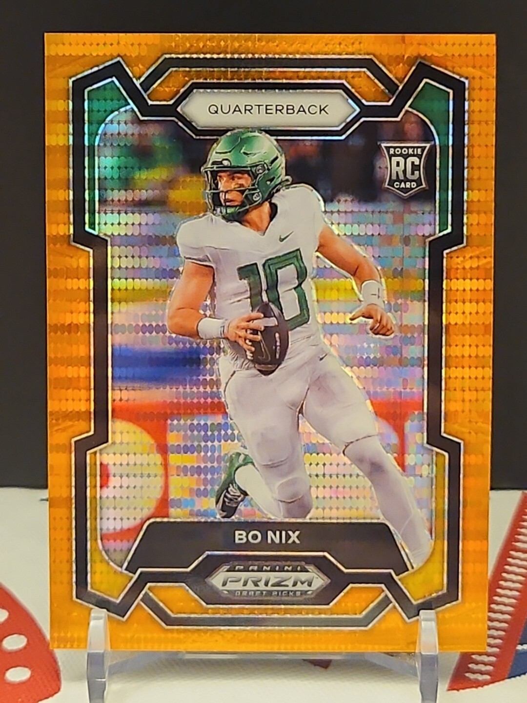 2024 Panini Prizm Draft Picks - Orange Pulsar Prizm #105 Bo Nix /49 (RC)