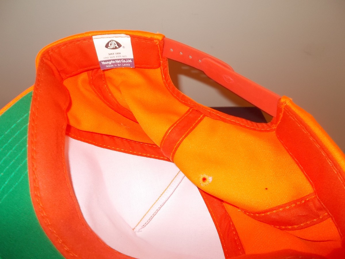 Casquette Snapback Vintage Jack Horners Années 80 - Couleur Orange Et Noir, Mesh, Sans Marque, Neuve Sans étiquette