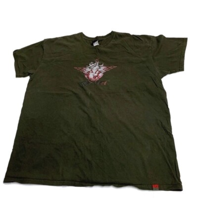 Nike Jordan Shirt Mens 3XL Olive Green Red Heart Wings LOVE Sneakers T  Shirt