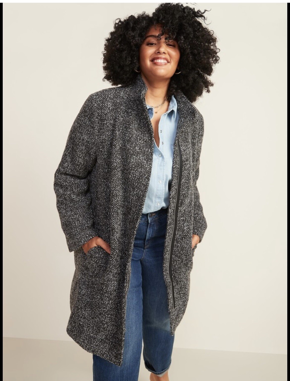 old navy tweed coat