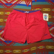 Vintage 90's Members Only Red Nylon Board Shorts Swim Trunks XL NWT NOS