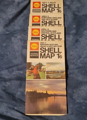 Vintage Shell Map England Scotland Wales Area 4,5,6,7
