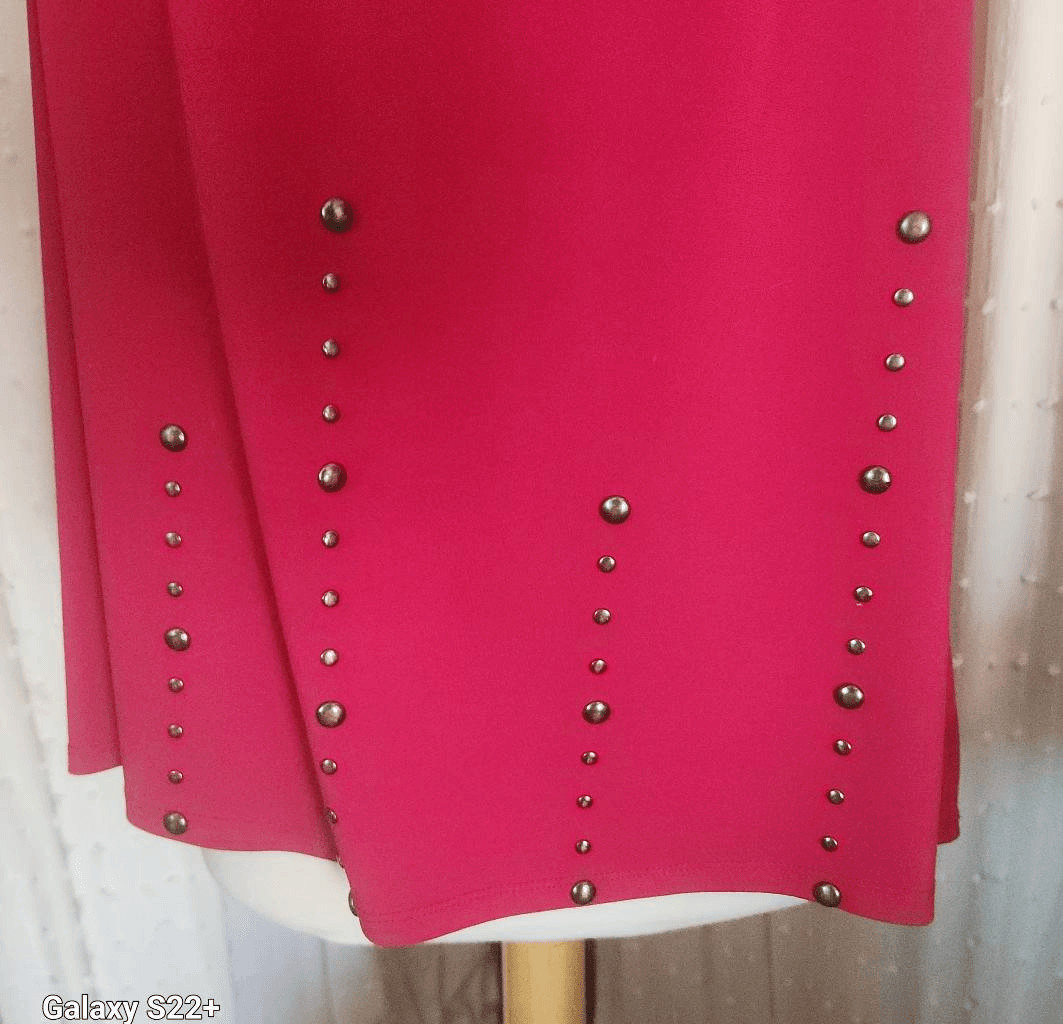 T74 Essentials Red Western stretchy top deep scoo… - image 3