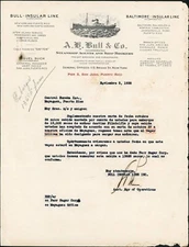 VINTAGE COMEMRCIAL LETTER / BULL INSULAR LINE / PUERTO RICO 1938 #8