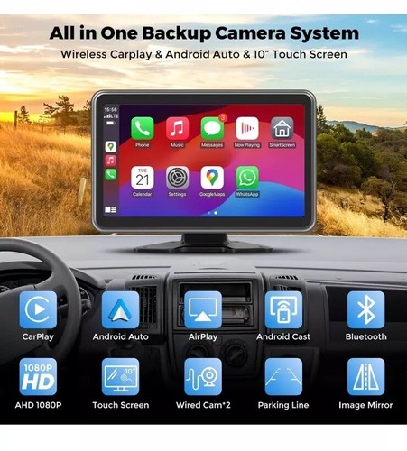 10'' CarPlay with Backup Camera System, Wireless Apple Carplay for Trucks, RVs - Picture 2 of 20