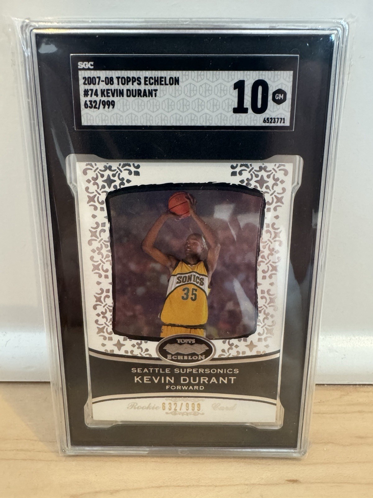 2007 Topps Echelon #74 Kevin Durant SGC 10 RC #/999