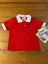 Vintage 1989 McKids Boys 2T Red/White Short Sleeve Polo, McDonald's Characters