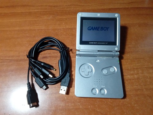 Nintendo Game Boy Advance GBA SP Console - Platinum Silver + Charger *TESTED*