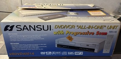Sansui VRDVD4001A DVD VCR Combo | Brand New Open Box Complete In Box CIB