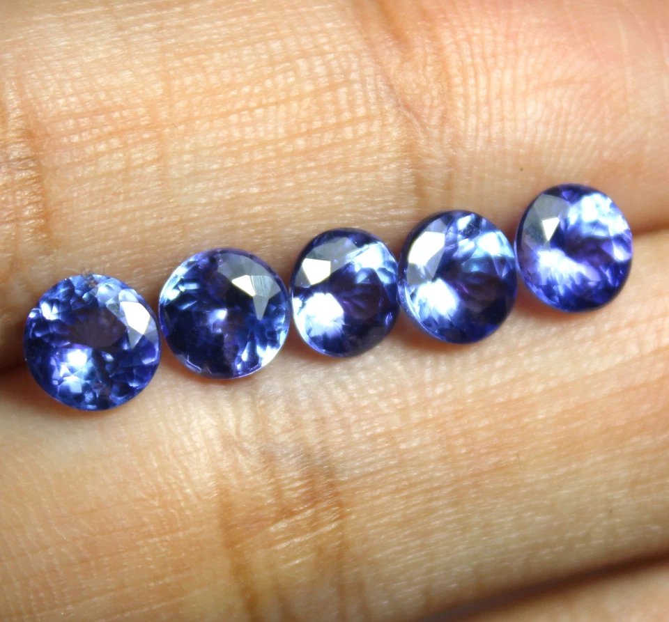 6 mm Round Natural 6 Carat Tanzanite AAA Coluor Faceted Loose Gemstone 5 Piece - Image 4 of 4