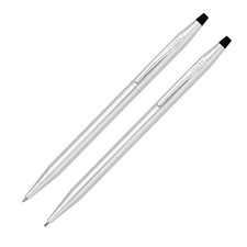 Cross Classic Century Lustrous Chrome Ballpoint Pen 0.7mm Pencil Set