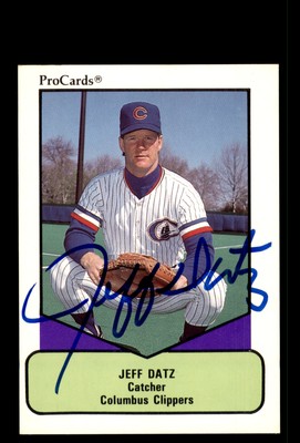 Signed Baseball Card Auto Jeff Datz 1990 ProCards AAA #328