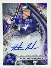 2024 Bowman’s Best * Chrome * Hunter Goodman On Card Auto Rockies RC Rookie. rookie card picture