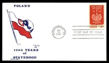 Mayfairstamps US FDC 1966 Polands Millennium Eagle Cross Flag First Day Cover aa