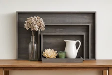 Antique Gray Stained Trays Set of 3 | Vintage Serving Trays for Home Decor & Kit