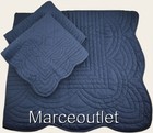 Charter Club Bailey Scallop Cotton FULL / QUEEN Quilt & Shams Set Navy Blue — photo 3