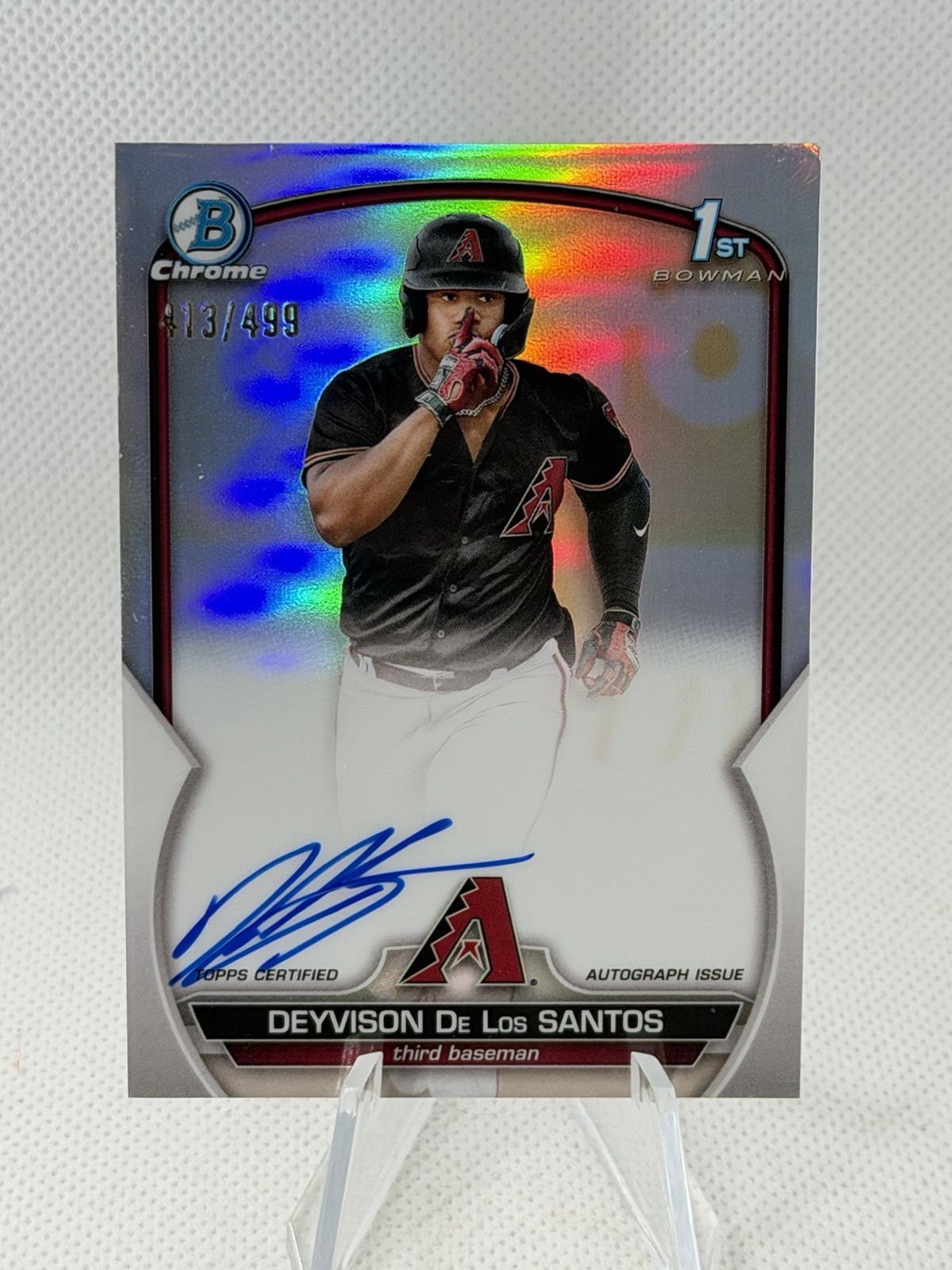 Deyvison De Los Santos - 2023 Bowman Chrome Refractor Auto /499 1st Bowman
