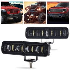 2x 6inch Led Work Light Bar Spot Pods Fog Lamp Offroad Driving Truck 4wd Suv Atv