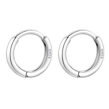 925 Sterling Silver Small Round Hoop Earrings for Women Teen Girls Huggie Hoo...