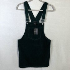 Forever 21 Corduroy Overall Dress Women's Size L Teal Adjustable Straps NWT