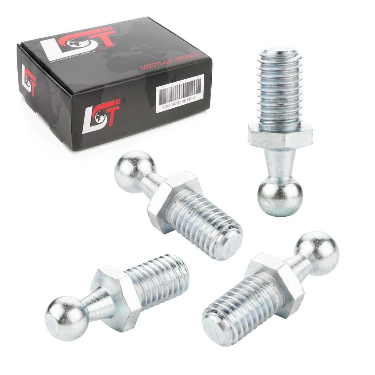 4X Ball Joint Pin Gas Spring M10 Thread 10Mm Ball Head DIN71803 For Opel