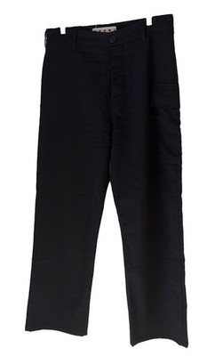 Marni Men's Black Virgin Wool Cargo Utility Pants Straight Leg Trousers Sz 46